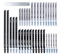 35 Pcs T-Shank Jigsaw Blade Set Cuts Jigsaw Blades for Wood, Plastic and Metal Cutting with Bosch, Black & Decker, Makita, Dewalt (35 Pcs)