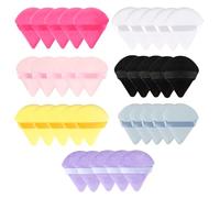 35 Pcs Triangle Powder Puffs, Velvet Soft Makeup Powder Puffs for Pressed Powders, Wet Dry Dual-Use Pressed Setting Foundation Make Up Sponges for Body Face Cosmetics(7 Colors)