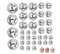 35 Pcs unique design Ball Cake Decorations, 4 Sizes birthday cake decorations, suitable for Both Large Sized Birthday Cakes and Compact Cupcakes Ball Decorationss