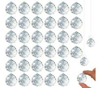 35 PcsCrystals Sun Catchers for Windows Crystal Dream Catcher, Chakra Crystal Rainbow Suncatcher Hanging Crystals Prisms, Hanging Crystals for Windows Home Garden Ornaments(20mm)