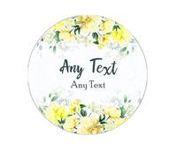 35 Personalised Floral Hen Party Bridal Shower Stickers - Thank You Sweet Cone Bags Favour Luxury (Yellow)
