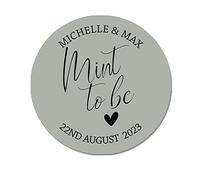 35 Personalised Mint to be Wedding Stickers, Party Favour Label, Party Bag Label, Mint Favour Label (Grey)