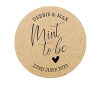 35 Personalised Mint to be Wedding Stickers, Party Favour Label, Party Bag Label, Mint Favour Label - Kraft