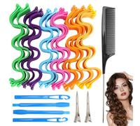 35-Piece Curler Set, Curls Wave Styling Kit, Hair Curler with Styling Hooks for All Hairstyles, Curlers Overnight Magic Curlers Spiral Curls Wave (30 cm)