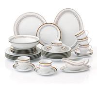 Waterside Gold Swirl 35 Piece Dinner Set - Wilko