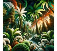 35 Piece Jigsaw Puzzle for Adults,Enchanted Palm Grove 5 x 5 Inches DIY Educational Game Challenge puzzle for adults teens decoration puzzles Suitable Wall Decoration Gifts Relax