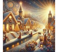35 Piece Jigsaw Puzzle for Adults,Town Festival Scenery 5 x 5 Inches DIY Educational Game Challenge puzzle for adults teens decoration puzzles Suitable Wall Decoration Gifts Relax