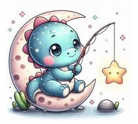 35 Piece Jigsaw Puzzles for Adults Cartoon Dinosaur Moon, Fun Challenges, Educational Games, Difficult Jigsaw Puzzles for Adults, Puzzle 35 Pieces