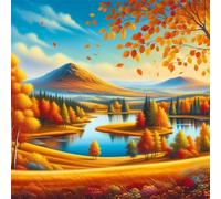 35 Piece Jigsaw Puzzles for Adults Lake Island Trees, Educational Games, Impossible Hard Difficult Challenging, Relaxation Jigsaw Puzzles for Adults 35 Pieces 11.8x11.8 inch