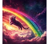 35 Piece Jigsaw Puzzles for Adults Rainbow Cat, Fun Challenges, Educational Games, Difficult Jigsaw Puzzles for Adults, Puzzle 35 Pieces