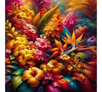 35 Piece Jigsaw Puzzles for Adults Tropical Flowers, Impossible Puzzle for adults, Challenging Adult jigsaw puzzles 35 pieces, puzzle Classic Educational Games, Fun Activity for Family