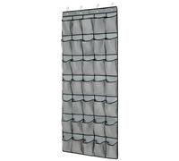35-Pocket Over The Door Shoe Organizer - Mesh Pockets Shoe Holder Rack With 4 Metal Hooks
