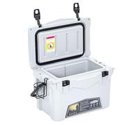 35 Quart Portable Ice Cooler, Heavy Duty, Versatile Ice Chest with Cup Holder, Fish Ruler and Bottle Opener for Camping, Beach, Boating, Fishing, Picnic, White