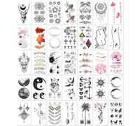 35 Sheets Temporary Tattoos Set Small Fake Tattoos for Hand Body Art Swallow Tiger Design Waterproof Long Lasting