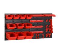 (35) vidaXL Workshop Shelf Set Red and Black Polypropylene Chest 1/26/30/35 Piece