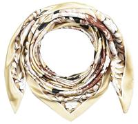 35" Women Silk Feeling 90 cm Square Hair Neck Sleeping Scarf Blond Peony
