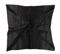 35" Womens Large Satin Square Scarf Silk Feeling Hair Wrapping Gift Headscarf Scarves, Black, One Size