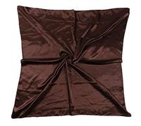 35" Womens Large Satin Square Scarf Silk Feeling Hair Wrapping Gift Headscarf Scarves - brown - One Size