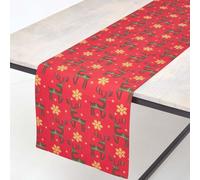 (35 x 250 cm) Red Reindeer Christmas Table Runner