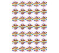 35 x Be Proud of Who You Are Edible Wafer or Icing Cupcake Topper Fun Pride Party Cake Decorations Perfect For Brownies Cookies Muffins & More!… (Premium Icing Sheet)