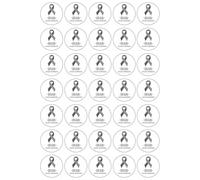 35 x Brain Cancer Ribbon Edible Wafer or Icing Cupcake Toppers Fundraiser Party Cake Decorations Perfect For Brownies Cookies Muffins & More! (Premium Icing Sheet)