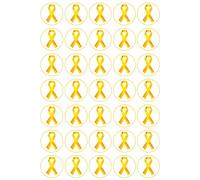 35 x Childhood Cancer Ribbon Edible Wafer or Icing Cupcake Topper Fun Charity Party Cake Decorations Perfect For Brownies Cookies Muffins & More! (Edible Wafer Card)