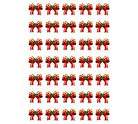 35 x Christmas Bow Edible Wafer or Icing Cupcake Toppers Fun Xmas Party Cake Decorations (Edible Wafer Card)