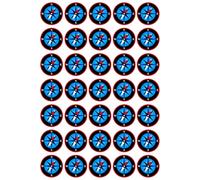 35 x Compass Edible Wafer or Icing Cupcake Toppers Fun Party Cake Decorations Perfect For Brownies Cookies Muffins & More! (Premium Icing Sheet)