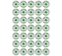 35 x Don't Be Worry Be Happy Weed Leaf Edible Wafer or Icing Cupcake Toppers Fun Marijuana Party Cake Decorations Perfect For Brownies Cookies Muffins & More! (Edible Wafer Card)