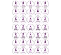 35 x Epilepsy Awareness Ribbon Edible Wafer or Icing Cupcake Toppers Fun Party Cake Decorations Perfect For Brownies Cookies Muffins & More! (Edible Wafer Card)