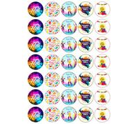 35 x Happy Holi Party Pack - Edible Wafer or Icing Cupcake Toppers Party Cake Decorations Perfect For Brownies Cookies Muffins & More! (Edible Wafer Card)
