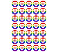 35 x Happy Pride Month Edible Cupcake Toppers - Wafer Card or Icing - Gay Love Celebration Themed Party Decorations Perfect For Brownies Cookies Muffins & More! (Edible Wafer Card)