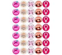 35 x Happy Women's Day - Edible Wafer or Icing Cupcake Toppers Celebration Party Cake Decorations Perfect For Brownies Cookies Muffins & More! (Edible Wafer Card)