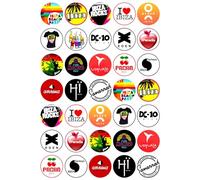 35 x Ibiza Clubs Party Pack Edible Wafer or Icing Cupcake Toppers Nightclub Themed Party Cake Decorations Perfect For Brownies Cookies Muffins & More! (Premium Icing Sheet)