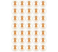 35 x Leukemia Cancer Ribbon Edible Wafer or Icing Cupcake Toppers Party Celebration Cake Decorations Perfect For Brownies Cookies Muffins & More! (Edible Wafer Card)