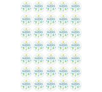 35 x National Nurses Day Design 3 - Edible Wafer or Icing Cupcake Toppers Nurse Day Party Cake Decorations Perfect For Brownies Cookies Muffins & More! (Edible Wafer Card)