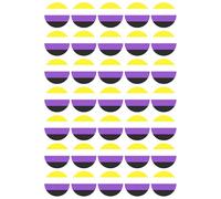 35 x Non-Binary Flag Edible Cupcake Toppers - Wafer Card or Icing - Pride Love Celebration Party Themed Birthday Decorations Perfect For Brownies Cookies Muffins & More! (Edible Wafer Card)