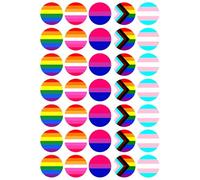 35 x Pride Flag Mix Edible Cupcake Toppers - Wafer Card or Icing - Pride Month Celebration Themed Party Decorations Perfect For Brownies Cookies Muffins & More! (Edible Wafer Card)