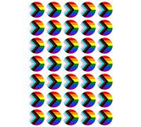 35 x Progress Pride Flag Edible Wafer or Icing Cupcake Topper Fun Pride Party Cake Decorations Perfect For Brownies Cookies Muffins & More!… (Edible Wafer Card)