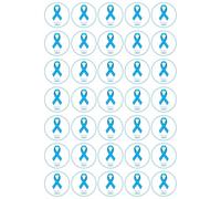 35 x Prostate Cancer Ribbon - Edible Wafer or Icing Cupcake Toppers Party Cake Decorations Perfect For Brownies Cookies Muffins & More! (Edible Wafer Card)