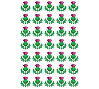 35 x Scottish Thistle Edible Wafer or Icing Cupcake Toppers St Andrew's Day Party Cake Decorations Perfect For Brownies Cookies Muffins & More! (Edible Wafer Card)