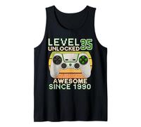 35 Year Old Level 35th Unlocked Birthday Gamer Since 1990 Tank Top