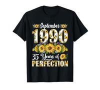 35 Year Old September 1990 Sunflower 35th Birthday Women T-Shirt