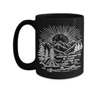 35 Year Wedding Anniversary Black Coffee Mug For Camping Enthusiasts, Gift For Outdoorsy Couple 35th Anniversary Campfire Cup, Happy Camper Nature Lov