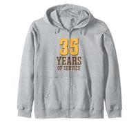 35 Years of Service Funny 35th Work Anniversary Jubilee Zip Hoodie