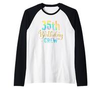 35 Years Old Birthday Party Group Family 35th Birthday Crew Raglan Baseball Tee