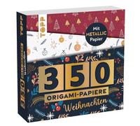 350 Christmas Origami Papers: 350 Folding Papers (14 x 14 cm, 80 g/m²), in 25 Designs, of which 50 Papers with Metallic Foil, 20 Pages Origami Basic Course, Soft Cover
