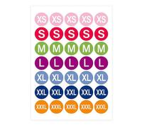 350 Color Coded Size Sticker Labels Suitable for Clothing Shoes Hat Inventory Organization Multipurpose Adhesive Ticket Multicolor Garment Sticker