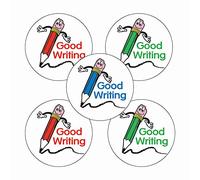 350 Good Writing Literacy Childrens Pupils School Praise Teachers Reward Stickers 25mm Primary Teaching Services