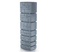 350 Litre Tower Stone Rainwater Tank Kit, Water Butt In Smooth Grey
